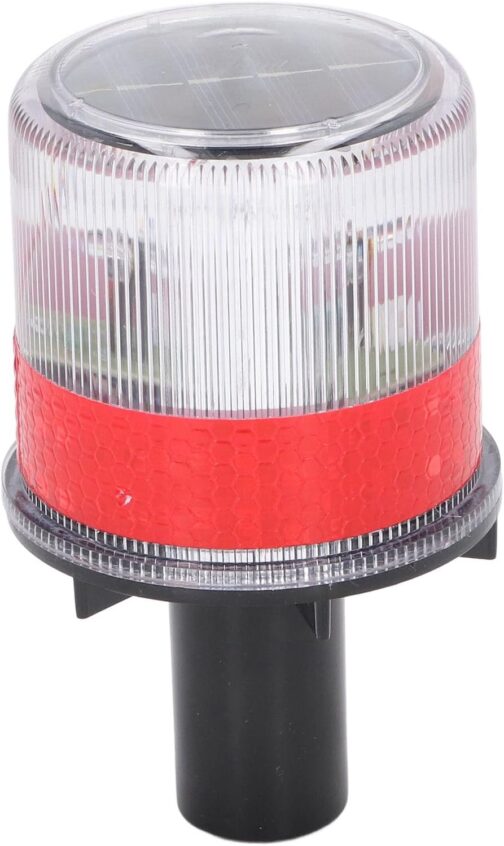 Asixxsix Solar Strobe Warning Light, 0.3W Beacon Light, Waterproof Beacon Flash Light, 360 Degree Flashing Barricade Light, Safety Flashing Light for Construction, Traffic, Crane Tower