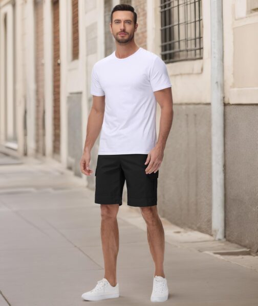 JACKETOWN Men's Cargo Shorts Cotton Bermuda Shorts Men's Summer Casual Trousers Elastic Waist with Pockets – Bild 4