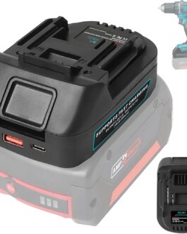 Powarobor USB Battery Adapter Dual USB/Type-C Ports Compatible with Makita 18V LXT Power Tools (for Bosch 18V GBA Batteries BAT609 BAT610, Adapter Only)