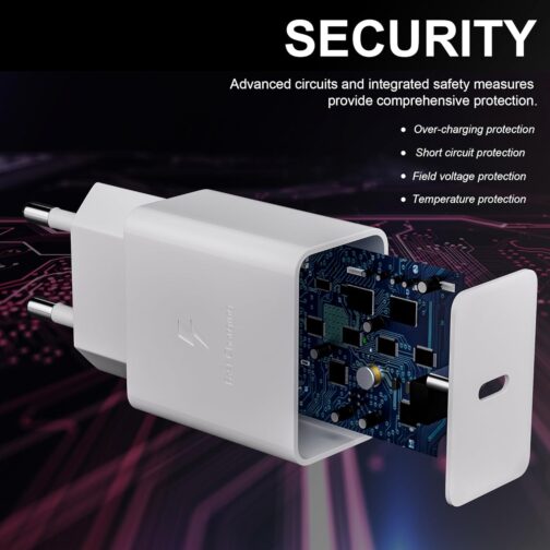 USB C Charger 15 W, Quick Charger Type C Mobile Phone Power Supply Plug Adapter for Samsung Galaxy S21 S20 S10 S9 S8 Plus S10e A51 A50 A34 A33 A20e A14 A13, iPhone 12/13/14/15/11 Pro iPad/Air Google – Bild 3