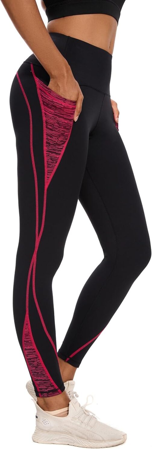 Rexspek Women's Sports Leggings with Pocket, Sports Trousers Women's High Waist Running Trousers Women's Long Fitness Trousers – Bild 5