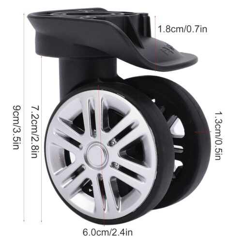 HUSHUI Luggage Swivel Wheels, Luggage Spare Wheel, Travel Suitcase Swivel Castors, Mute Double Row Wheels Luggage, Suitcase Replacement and Repair – Bild 6