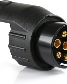 LIHAO Trailer Adapter 7 pin to 13 pin Waterproof Plug Converter for Vehicle Caravan Car (Black)