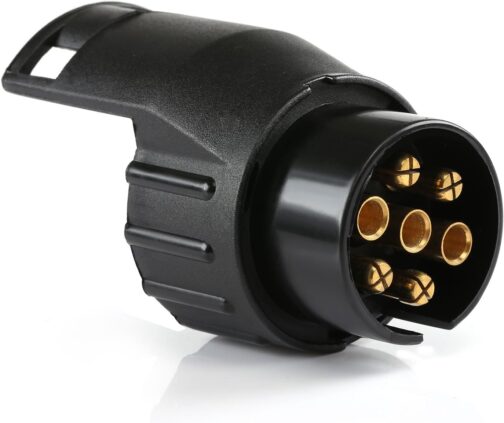 LIHAO Trailer Adapter 7 pin to 13 pin Waterproof Plug Converter for Vehicle Caravan Car (Black)