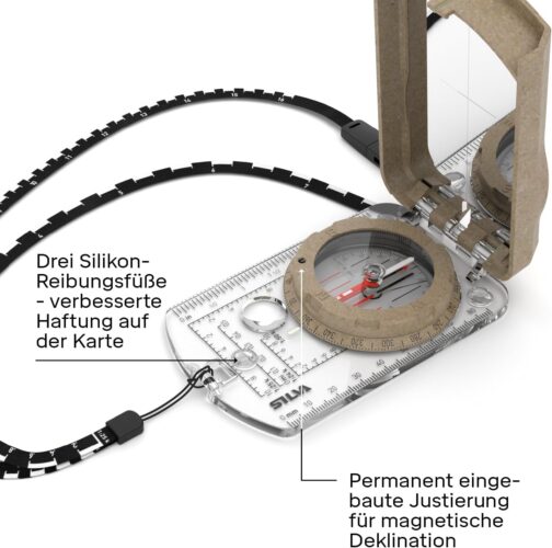 Silva Outdoor Compass - Mirror Compass Terra Expedition S - Made from Recycled Materials - Bearing Compass for Long Distances - Marching Compass - Scale 1:24k, 1:25k, 1:50k - Military Compass – Bild 6