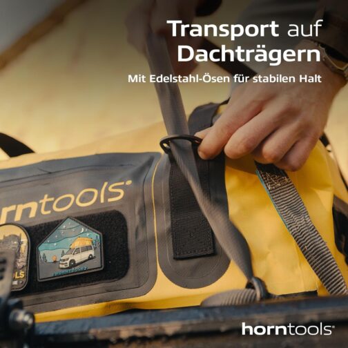 horntools Expedition Bag - 40/60/90 Litres, Waterproof Bag, Duffle Bag, Travel Bag, Sports Bag, Gear Bag, Various Sizes, Portable as Backpack or Carry On, black – Bild 5