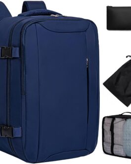 Xkdoai Hand Luggage 40 x 20 x 25 cm for Ryanair Aeroplane Travel Backpack with Luggage Organiser 3 Sets Small Travel Bag Carry On Luggage Unisex Travel Bag Backpack Travel Bag, blue, 40 x 20 x 25
