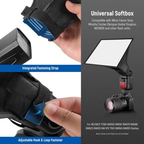 NEEWER Flash Diffuser Light Softbox 11 x 8 Inches Universal, Foldable with Storage Bag Compatible with Canon Nikon Sony Godox Yongnuo NEEWER Speedlight – Bild 5