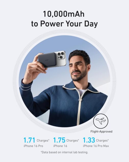 Anker MagGo Power Bank, Ultra Slim 10000mAh Magnetic Battery Pack, Qi2 Certified, Portable, 15W Ultra Fast MagSafe Compatible Charger, Ergonomic Design, Only for iPhone 16/15/14/13 – Bild 5