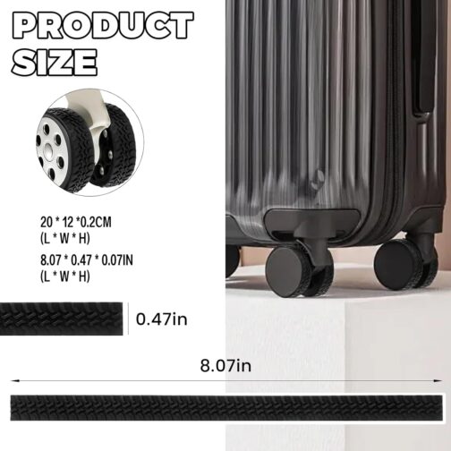 VELCUMA Luggage Wheel Protector Silicone, Suitcase Wheels Silicone - Non-Slip & Low Noise Suitcase Wheel Cover, Waterproof, for Most Office Chairs/Luggage/Shockproof Protection, 4 pieces black. – Bild 3