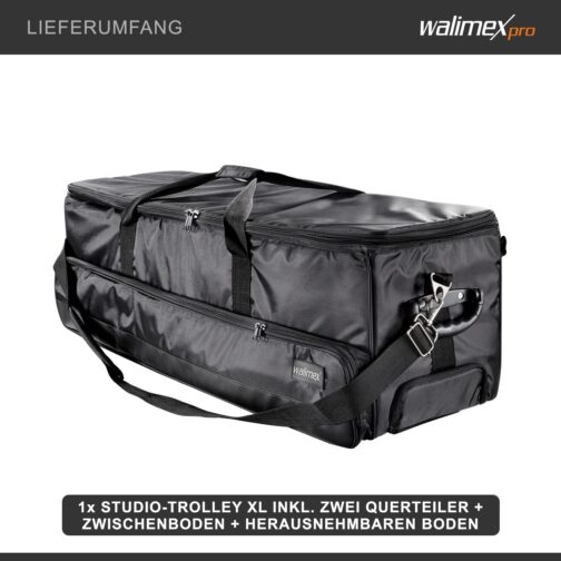 Walimex XL studio trolley (incl. removable trolley handle, padded shoulder strap, adjustable inner compartments) – Bild 4
