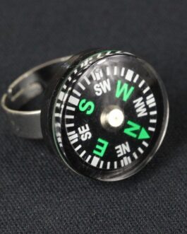 Miniblings Compass Camping Navigation Ring – Compass Camping Navigation – Handmade Fashion Jewellery I Finger Ring with Motif I Adjustable One Size, Plastic, Without Stone