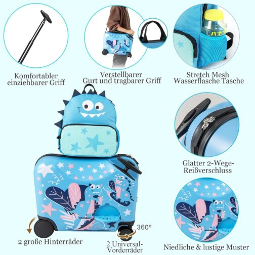 SOARS Children's Suitcase & Backpack 18 + 12 inches, Travel Suitcase with Wheels & Telescopic Handle, Children's Trolley, Children's Luggage, Hard Shell Case, Children's Trolley for Boys and Girls, – Bild 3