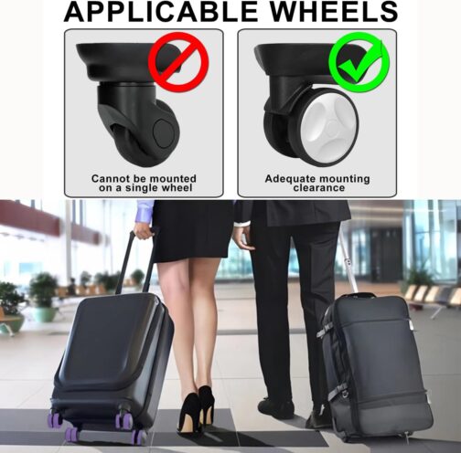 YaLiyA Luggage Wheel Covers Luggage Wheel Protector 8 Pieces Luggage Suitcase Wheels Cover Suitcase Wheels Protection Luggage Suitcase Wheels Cover for Reduces Noise Silicone Cover for Protective – Bild 6
