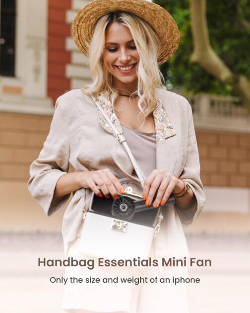 Ultralent Handheld Fan, Mini Fan, Portable USB Handheld Fan, Battery Rechargeable, 4 Speed Levels, Quiet, Small Fan, Black – Bild 7