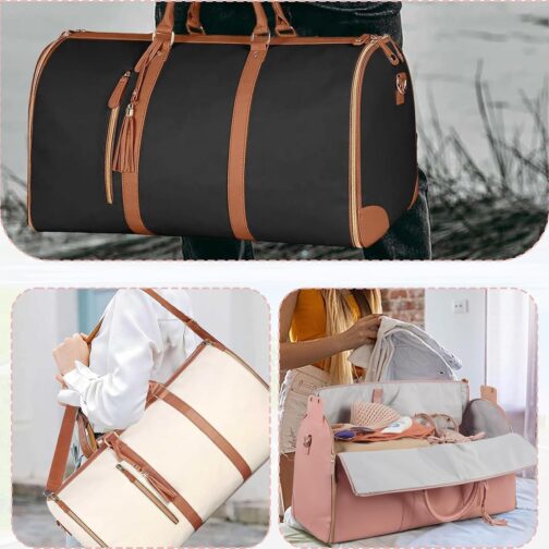 Foldable Travel Bag, Hand Luggage Bag, Foldable Travel Bag, Garment Bag, Travel Bag, Carry On Bag, Large Travel Bag, Luggage Bag, Waterproof Garment Duffle Bag, Travel Bag Foldable, White, Casual – Bild 5