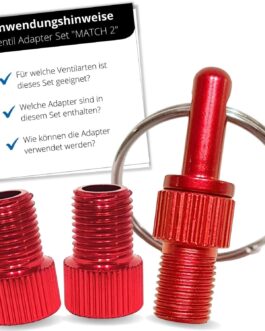 HiLo sports Bicycle Valve Adapter Set [With Keychain] – 3 Pieces Valve Adapters Made of Aluminium – Colourful Valve Adapter for the Bicycle with Instructions (English language not guaranteed)