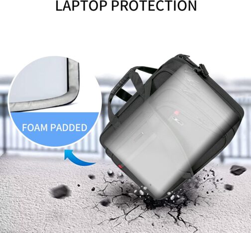 VANKEAN Laptop Bag for Men Women, Fits up to 17.3 Inch Laptop, Expandable Premium Laptop Briefcase, Water-Resistant Shoulder Bag, Computer Bag for Business/School, Black – Bild 2