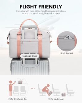LOVEVOOK Travel Bag Women’s Sports Bag Hand Luggage Bag Weekender Bag Swimming Bag Waterproof Travel Bag Duffle Bag Fitness Bag Women Hospital Bag for Travel Gym Aeroplane