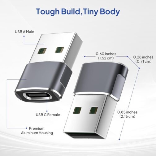 Elebase iPhone 16 Pro Charger Adapter, USB to USB C Adapter 4 Pack, Type C Female to A Male Charger Power Supply for iPhone 15 14 Pro Max, Samsung Galaxy Z Fold Flip 6, S25 S24 S23, iPad 10 Air 5 Mini – Bild 4