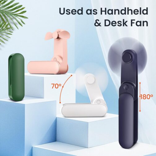 Mini Handheld Fan, 2 Speeds and 14 Runtime Handheld Fan, USB Rechargeable with 1000 mAh Battery, Quiet and Powerful, Portable Fan for Travel, Office, Home & Outdoor Use – Bild 4