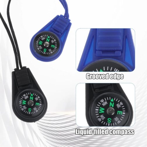 Pack of 12 Multicolour Mini Survival Compass, Mini Compass, Compass Keychain, Pendant Compass, Pocket Compass, Gifts, Outdoor Compass, Camping, Hiking – Bild 3
