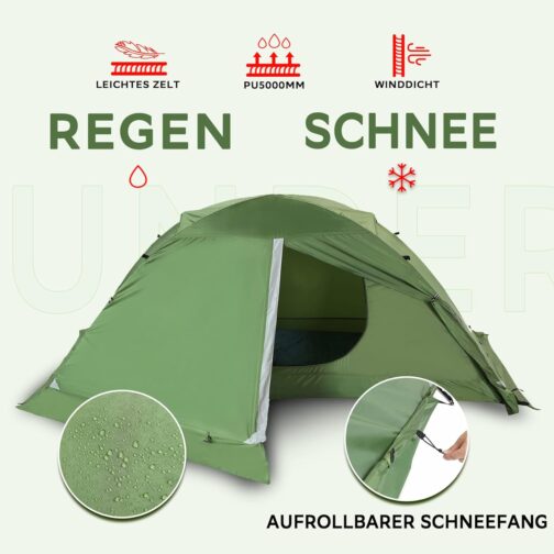 1 Person Camping Tent – 4 Seasons Waterproof 1 Man Tent with Small Pack Size, Ultralight 1 Person Tent for Winter, Easy Assembly Tent for Outdoors, Hiking, Trekking Underwood Aggregator – Bild 4