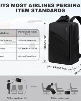 TOPCHANCES Ryanair Hand Luggage 40 x 20 x 25 cm for Hand Luggage Backpack, for Airplane Under Seat Bag, Laptop Backpack, 14 Inches, 17 L Small Travel Backpack for Ryanair, Business, Travel