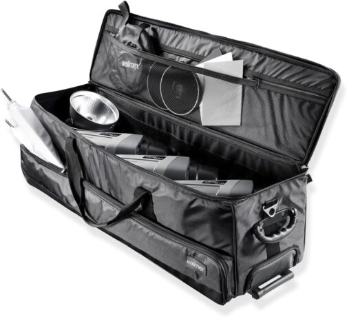 Walimex XL studio trolley (incl. removable trolley handle, padded shoulder strap, adjustable inner compartments)