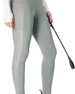 FitsT4 Sports Women’s Riding Trousers Girls Riding Leggings with Non-Slip Silicone Knees and Side Pockets, Breathable and Elastic for Riding School and Cycling in Spring Summer