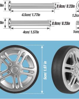 Wjelet Pack of 8 Luggage Replacement Wheels Suitcase Wheels 50 x 12 mm Rubber Replacement Wheels for Suitcases, Luggage and Trolleys Replacement Wheels for Suitcase Wheels for Smooth Travel