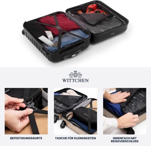 Wittchen Sturdy Suitcase, Trolley, Hand Luggage, Cabin Case. Dimensions: 54 x 39 x 23 cm. Capacity: 38 L. Weight: 2.8 kg. ABS A-line Ii, gray – Bild 5