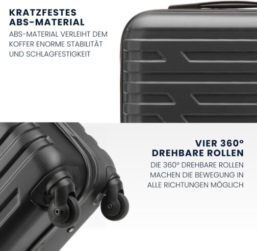 Wittchen Sturdy Suitcase, Trolley, Hand Luggage, Cabin Case. Dimensions: 54 x 39 x 23 cm. Capacity: 38 L. Weight: 2.8 kg. ABS A-line Ii, gray – Bild 3