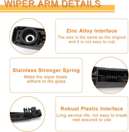 Rear Windscreen Wiper Compatible with Jeep Compass 2017-2022, for Toyota Rav4 2013-2018, Rear Windscreen Wiper for Toyota Highlander 2020-2021, Car Rear Windscreen Wiper (for compass 2017-2022) – Bild 7