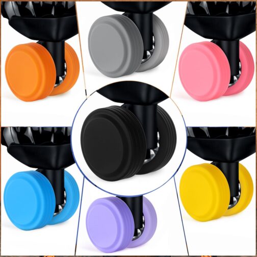 Pack of 8 All-Inclusive Luggage Wheel Covers, Silicone Luggage Wheel Protector, Noise-Proof, Drop-Proof Luggage Spinner Covers for Most 8 Wheels Luggage (Blue), blue – Bild 3