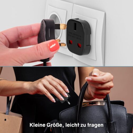 VIEVRE Pack of 2 adapters UK to DE, adapter England Germany plug, UK adapter to EU, UK plug adapter to EU, UK to EU adapter, UK adapter UK to EU, socket adapter England – Bild 7