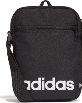 Adidas Essentials Logo Shoulder Bag, Black/White, 0