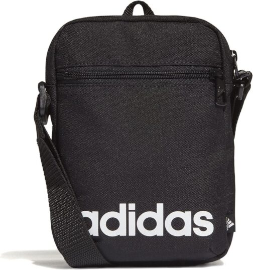 Adidas Essentials Logo Shoulder Bag, Black/White, 0