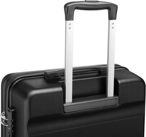 KONO Suitcase Travel Suitcase Lightweight Hard Shell Rolling Suitcase with TSA Lock and 4 Wheels, black, Hard shell – Bild 4