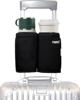 riemot Suitcase Drink Holder for Coffee Drinking Cup Bottle Holder Luggage Cup Holder Additional Bag – Foldable Practical Travel Accessory Accessory for Travellers, Flight Attendants, General