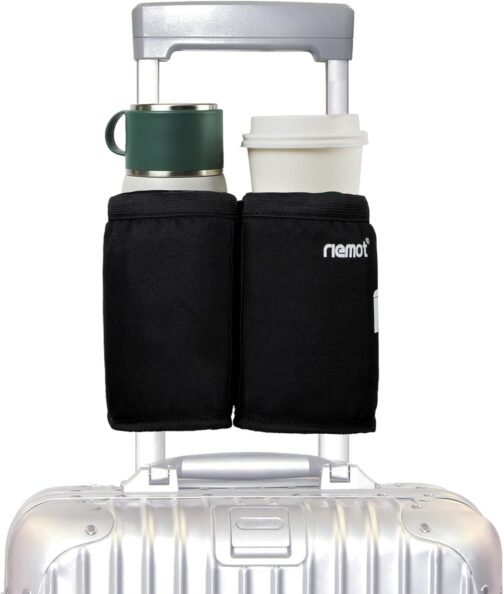 riemot Suitcase Drink Holder for Coffee Drinking Cup Bottle Holder Luggage Cup Holder Additional Bag - Foldable Practical Travel Accessory Accessory for Travellers, Flight Attendants, General