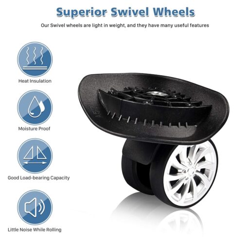 Pack of 2 Luggage Wheels Replacement, Luggage Suitcase Replacement, Swivel Castors for Luggage, Suitcase Wheel Replacement Wheels, Suitcase Replacement Wheels for Suitcase, Universal Rotating Wheels – Bild 3