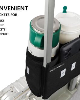 riemot Suitcase Drink Holder for Coffee Drinking Cup Bottle Holder Luggage Cup Holder Additional Bag – Foldable Practical Travel Accessory Accessory for Travellers, Flight Attendants, General