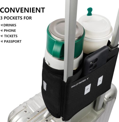 riemot Suitcase Drink Holder for Coffee Drinking Cup Bottle Holder Luggage Cup Holder Additional Bag - Foldable Practical Travel Accessory Accessory for Travellers, Flight Attendants, General – Bild 2