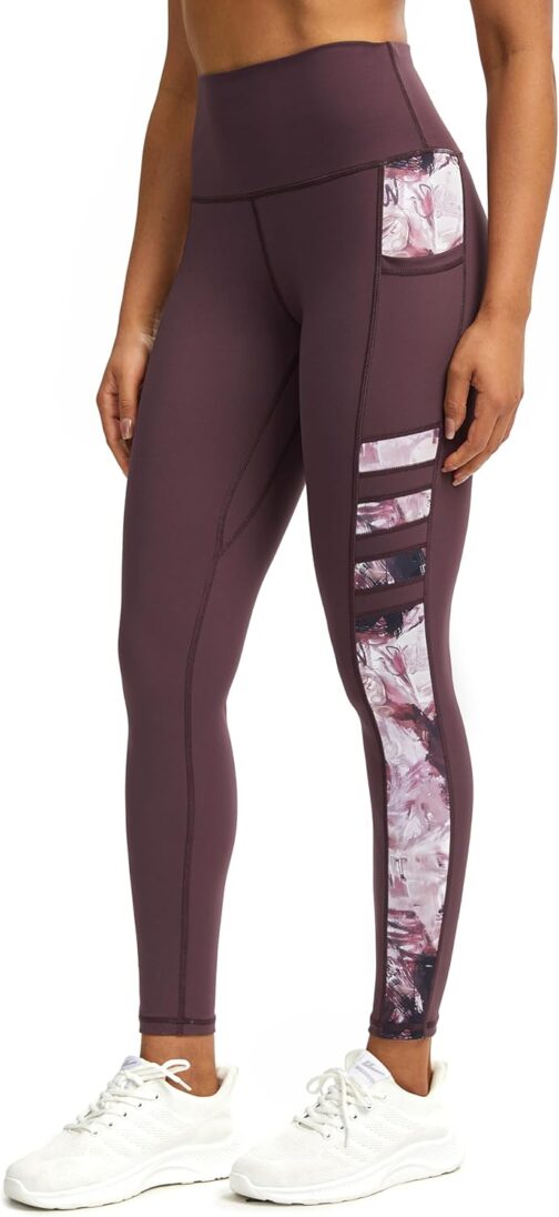 Tuspryt Women's Sports Leggings with Pockets, Opaque Sports Trousers, Women's Long Training Trousers, Yoga Trousers, Fitness Trousers, Running Trousers, Leggings
