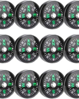 BOROCO Outdoor Compass 12 Pieces 20mm Mini Pocket Compass with Oil Filling Outdoor Compass for Hiking Camping Activities Accessories