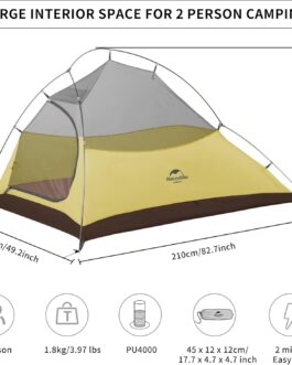 Naturehike Cloud Up 2 Camping Tent Ultralight Tent 2 People 3-4 Season Waterproof Tent for Backpack Hiking