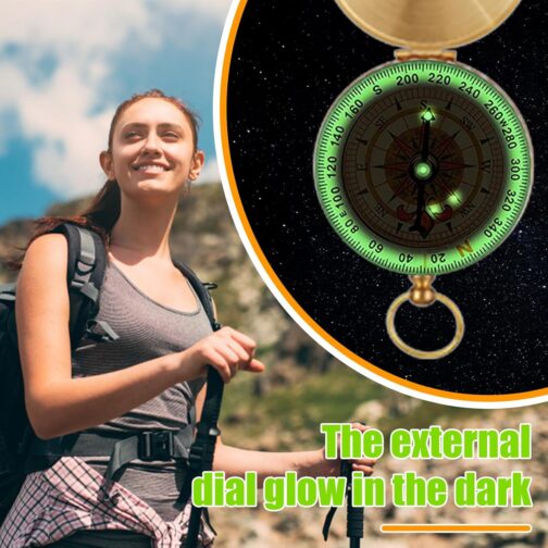 Children's Compass, Outdoor Pocket Compass, Portable Compass, Hiking Compass with Fluorescence, Clamshell Compass, Waterproof Compass for Outdoor Activities, Hiking, Climbing – Bild 2
