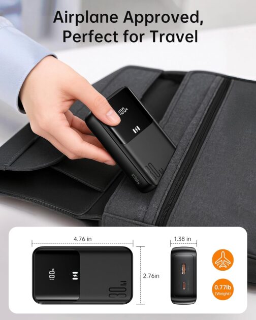 Selore&S-Global Power Bank, Powerbank 20000 mAh with USB C 30 W Fast Charging Function, 4 Outputs, External Mobile Phone Batteries Compatible with iPhone 16 15 14 13 MacBook iPad Samsung Galaxy S25 – Bild 6