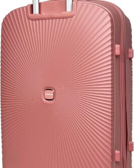 MY TRAVEL BAG Hard Shell Suitcase Trolley Bag Travel Suitcase Polypropylene (Hand Luggage Medium Large Set) 360° Twin Wheels, Pink, Hard shell case with 360° double wheels